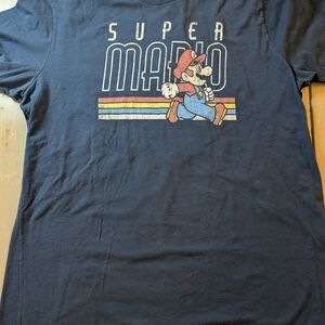 Nintendo Super Mario Graphic Tee Mens XXL Navy Retro Licensed